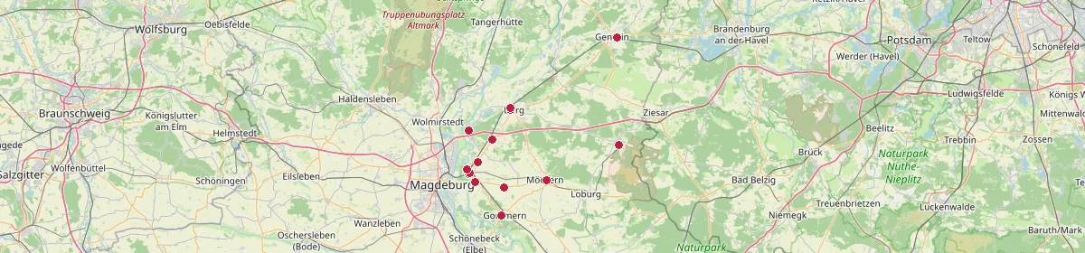 Karte: Unterrichtsstandorte — Jerichower Land