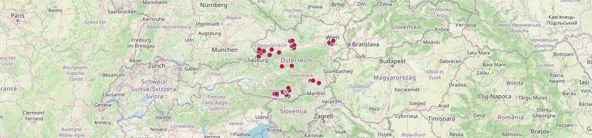 Karte: Unterrichtsstandorte — Österreich