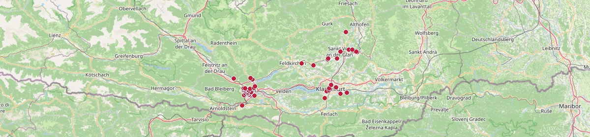 Karte: Unterrichtsstandorte — Kärnten