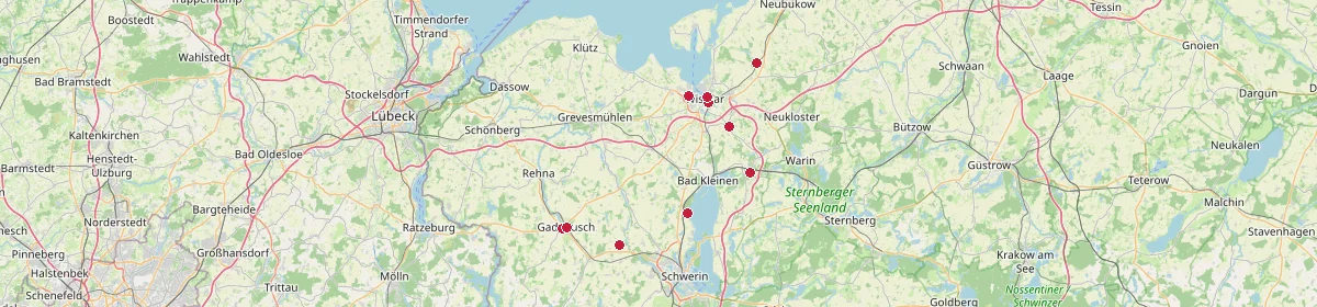 Karte: Unterrichtsstandorte — Nordwestmecklenburg