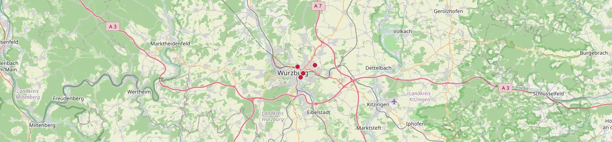 Karte: Unterrichtsstandorte — Würzburg