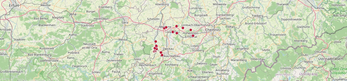 Karte: Unterrichtsstandorte — Zwickau