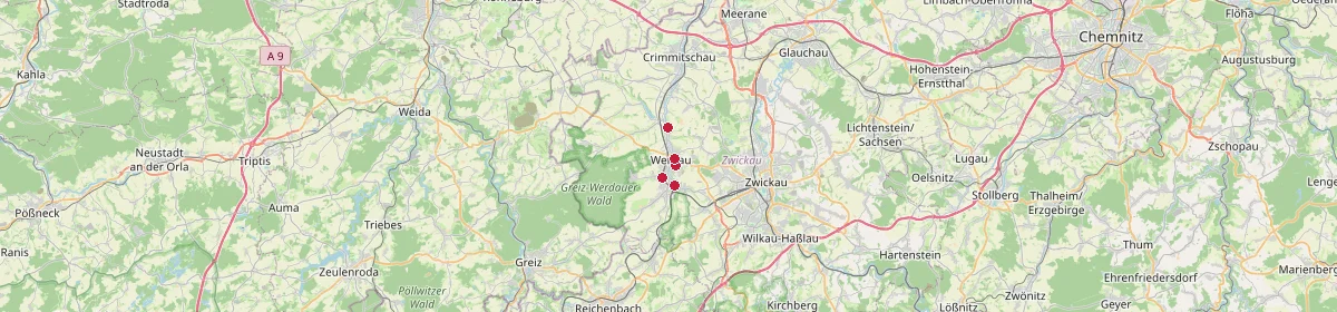 Karte: Unterrichtsstandorte — Werdau