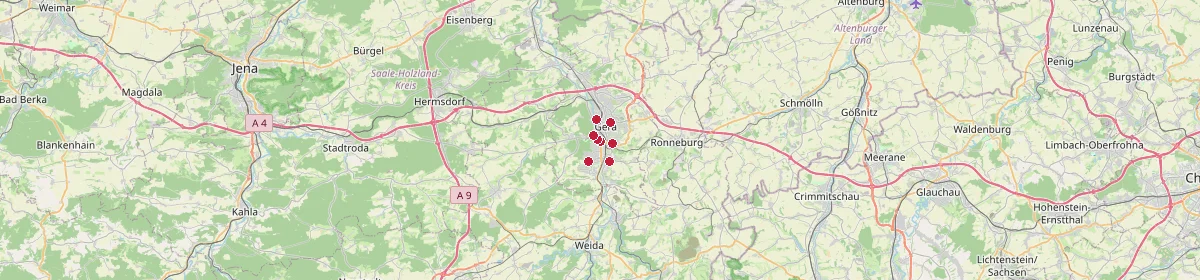 Karte: Unterrichtsstandorte — Gera, Stadt