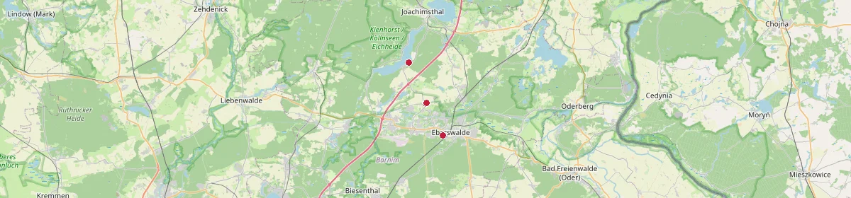 Karte: Unterrichtsstandorte — Schorfheide