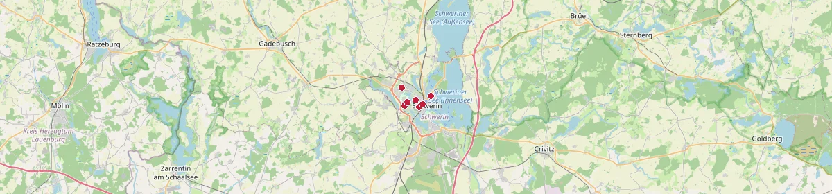 Karte: Unterrichtsstandorte — Schwerin