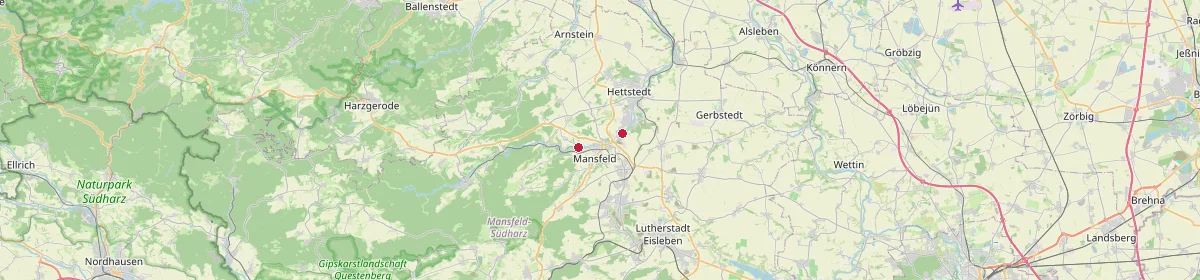 Karte: Unterrichtsstandorte — Mansfeld