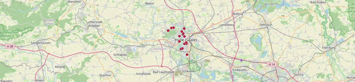 Karte: Unterrichtsstandorte — Halle (Saale)