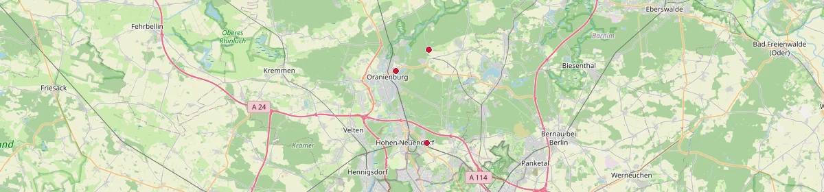 Karte: Unterrichtsstandorte — Mühlenbecker Land