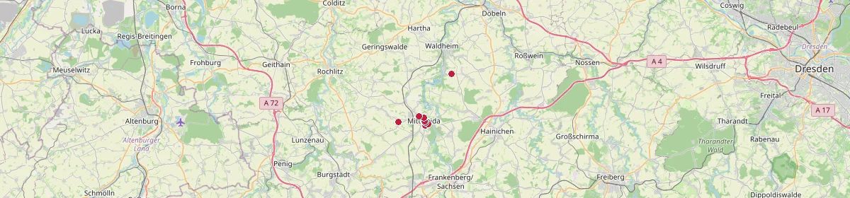 Karte: Unterrichtsstandorte — Altmittweida