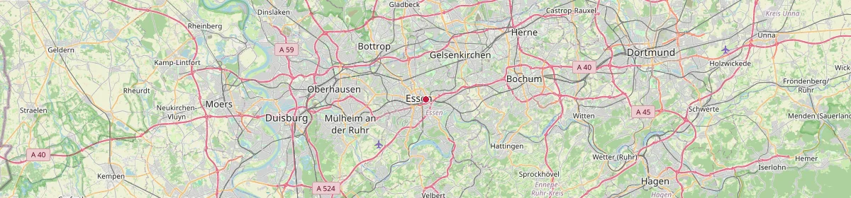 Karte: Unterrichtsstandorte — Essen, Stadt