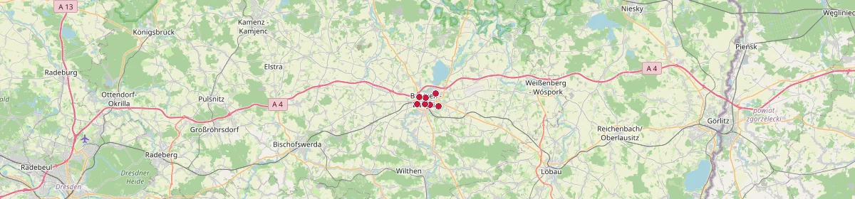 Karte: Unterrichtsstandorte — Bautzen