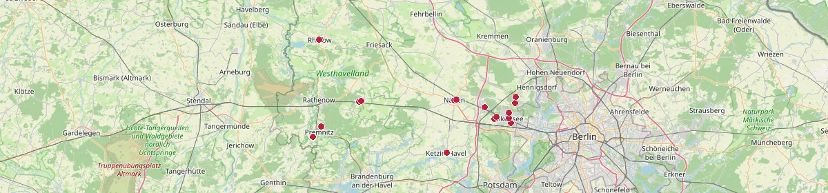 Karte: Unterrichtsstandorte — Havelland