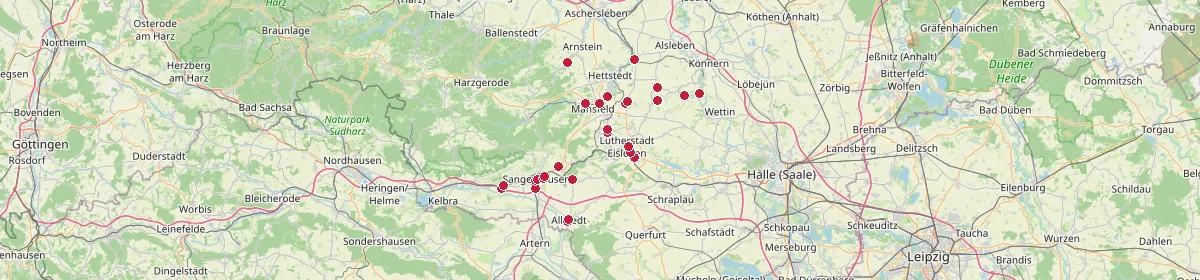Karte: Unterrichtsstandorte — Mansfeld-Südharz