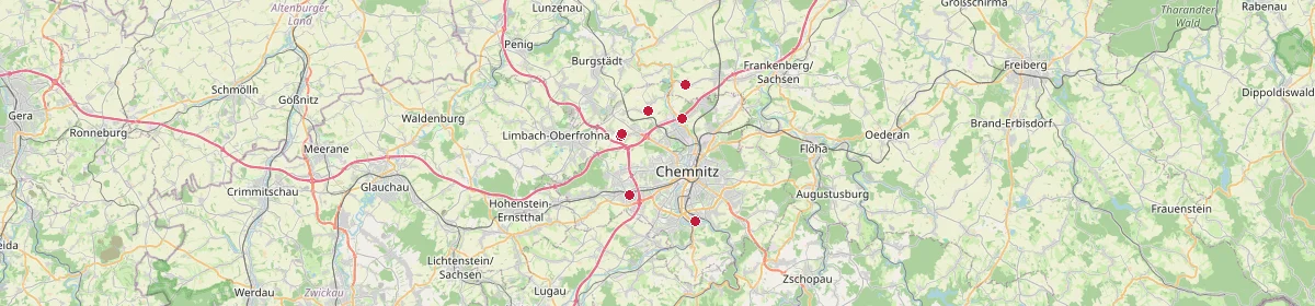 Karte: Unterrichtsstandorte — Chemnitz, Stadt