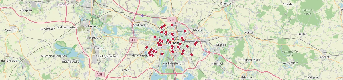 Karte: Unterrichtsstandorte — Leipzig, Stadt
