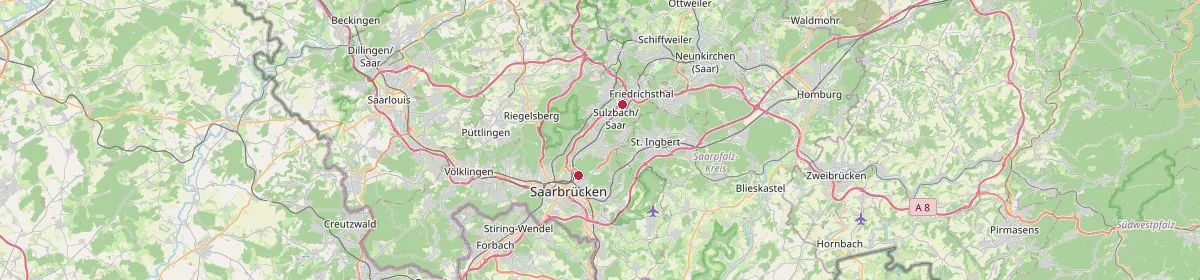 Karte: Unterrichtsstandorte — Saarland