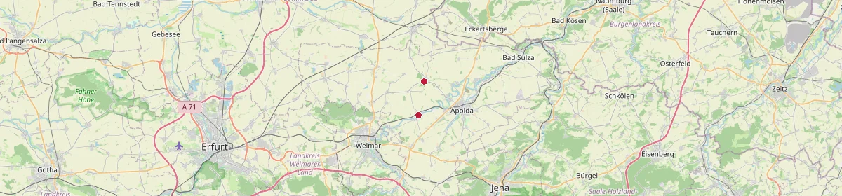 Karte: Unterrichtsstandorte — Ilmtal-Weinstraße
