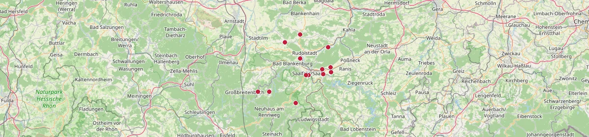 Karte: Unterrichtsstandorte — Saalfeld-Rudolstadt