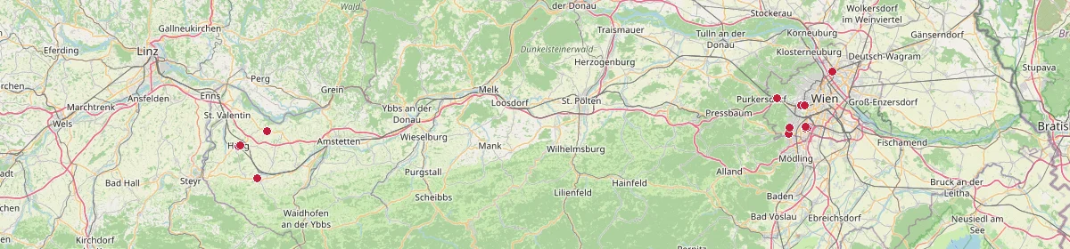 Karte: Unterrichtsstandorte — Niederösterreich