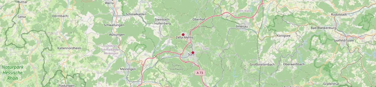 Karte: Unterrichtsstandorte — Zella-Mehlis