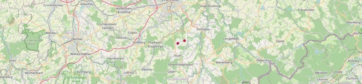 Karte: Unterrichtsstandorte — Gelenau/Erzgebirge