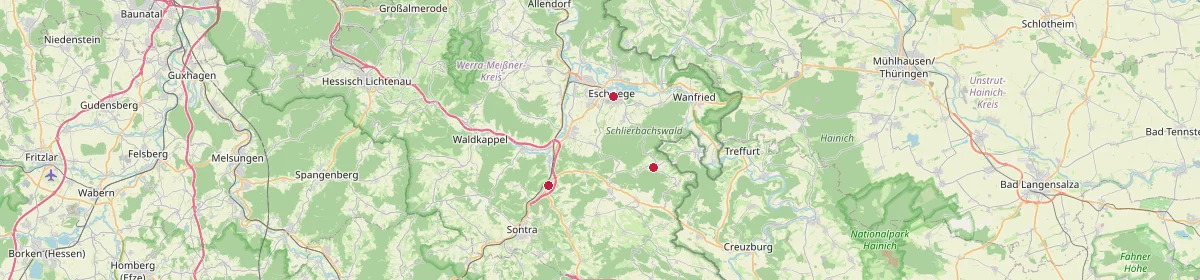 Karte: Unterrichtsstandorte — Werra-Meißner-Kreis