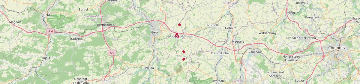 Karte: Unterrichtsstandorte — Braunichswalde