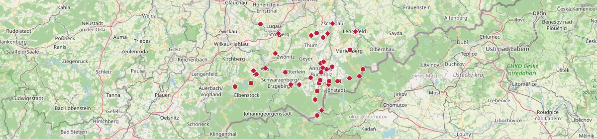 Karte: Unterrichtsstandorte — Erzgebirgskreis
