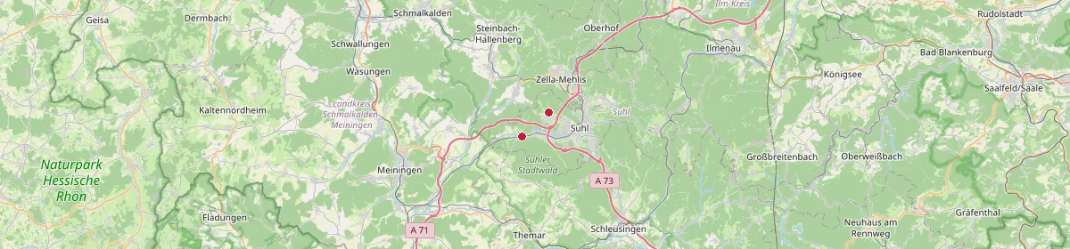Karte: Unterrichtsstandorte — Suhl, Stadt