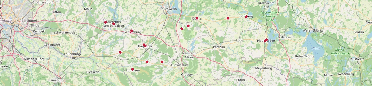 Karte: Unterrichtsstandorte — Ludwigslust-Parchim