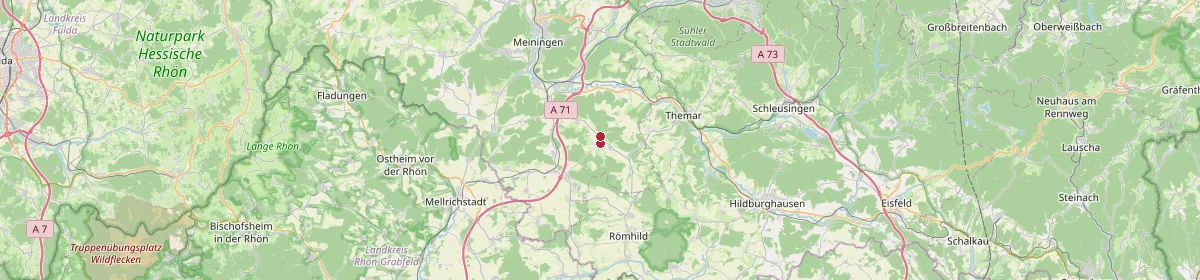 Karte: Unterrichtsstandorte — Grabfeld