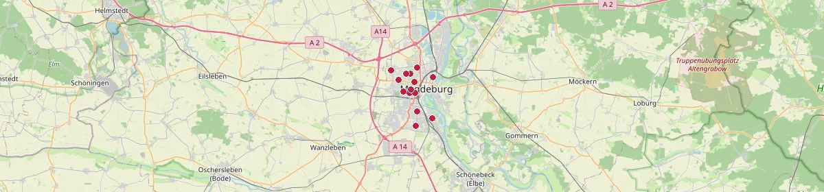 Karte: Unterrichtsstandorte — Magdeburg