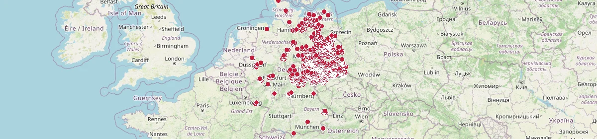 Karte: Unterrichtsstandorte — Deutschland