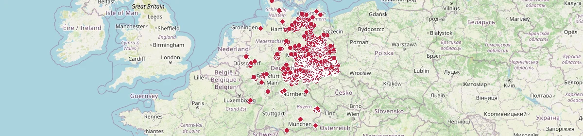 Karte: Unterrichtsstandorte — Deutschland