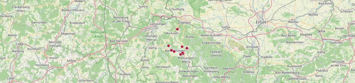 Karte: Unterrichtsstandorte — Wartburgkreis
