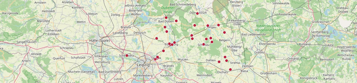 Karte: Unterrichtsstandorte — Nordsachsen
