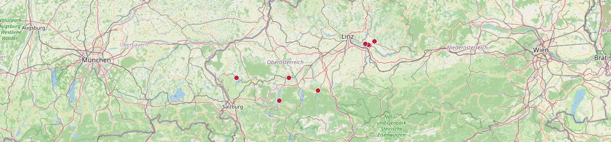 Karte: Unterrichtsstandorte — Oberösterreich