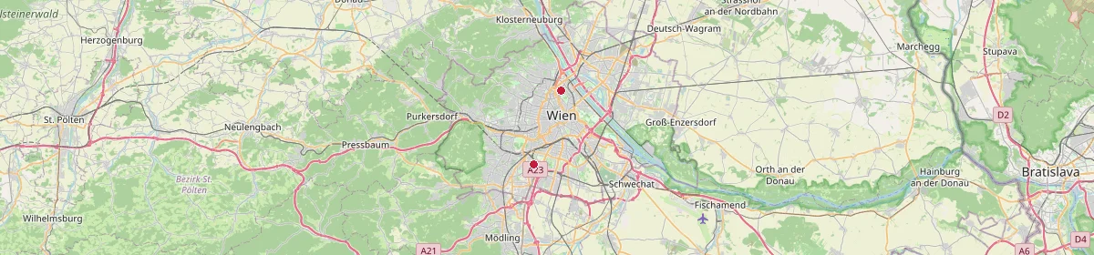 Karte: Unterrichtsstandorte — Wien