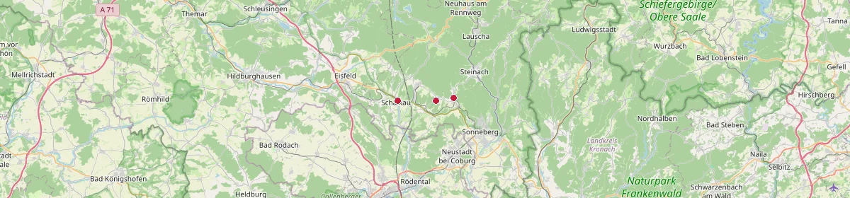 Karte: Unterrichtsstandorte — Frankenblick