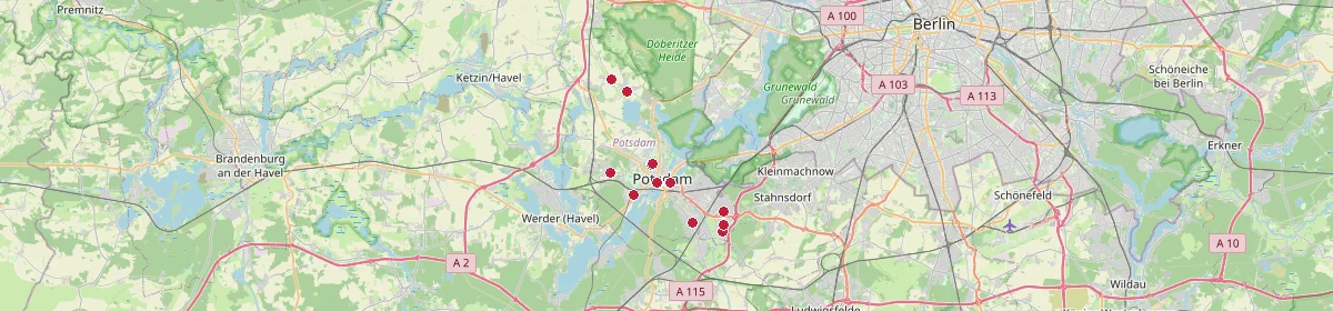 Karte: Unterrichtsstandorte — Potsdam, Stadt