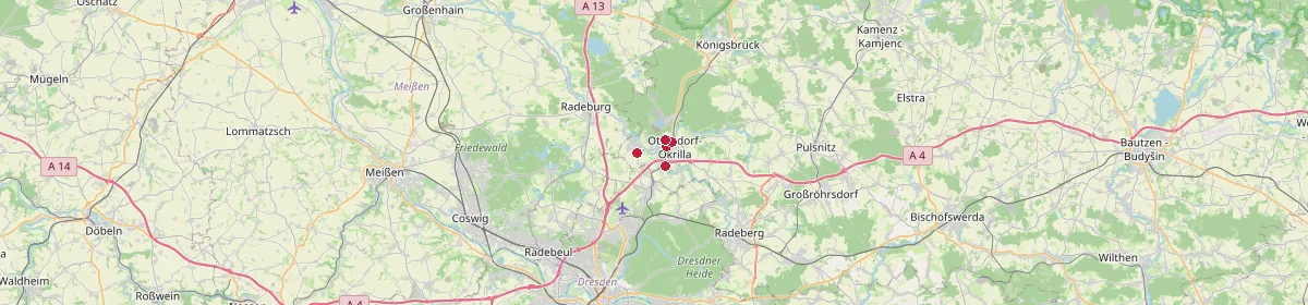 Karte: Unterrichtsstandorte — Ottendorf-Okrilla