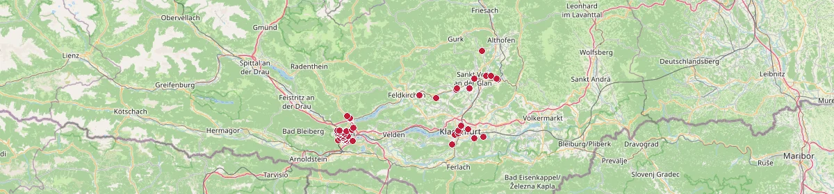 Karte: Unterrichtsstandorte — Kärnten