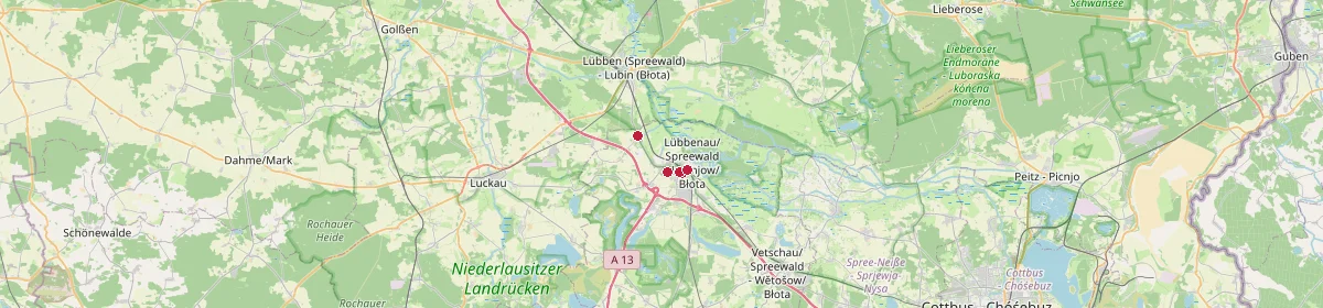 Karte: Unterrichtsstandorte — Lübbenau/Spreewald