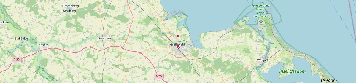 Karte: Unterrichtsstandorte — Vorpommern-Greifswald