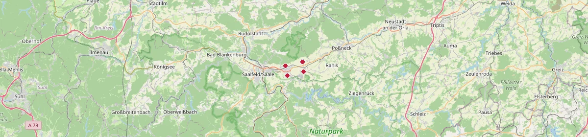 Karte: Unterrichtsstandorte — Unterwellenborn