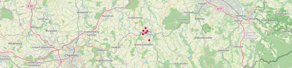 Karte: Unterrichtsstandorte — Freiberg