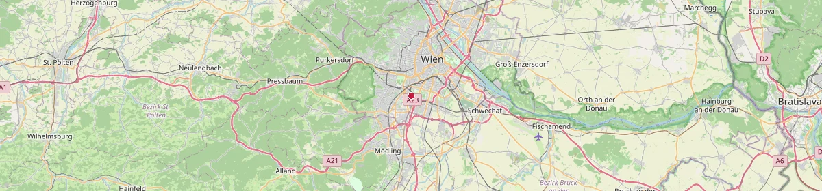 Karte: Unterrichtsstandorte — Wien, Favoriten