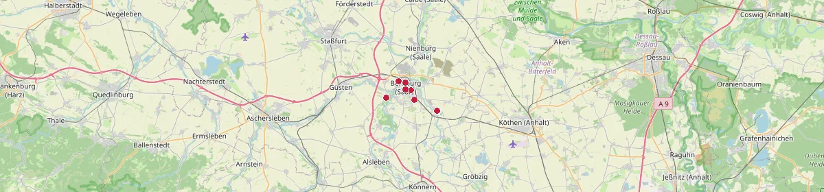 Karte: Unterrichtsstandorte — Bernburg (Saale)