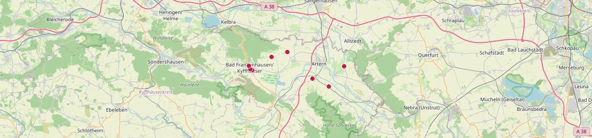 Karte: Unterrichtsstandorte — Kyffhäuserkreis